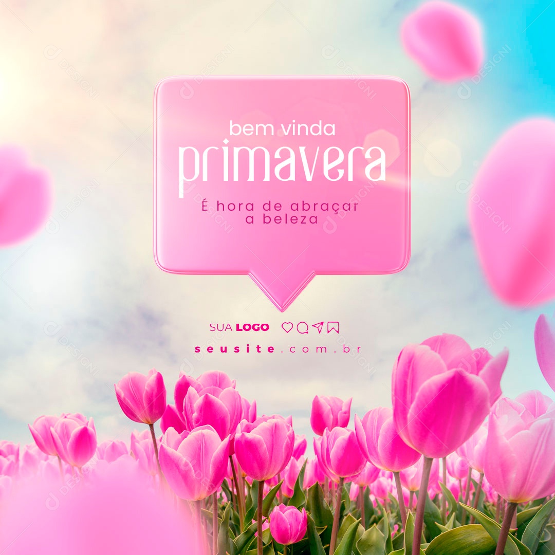 Bem Vinda Primavera é Hora de Abraçar a Beleza Social Media PSD Editável