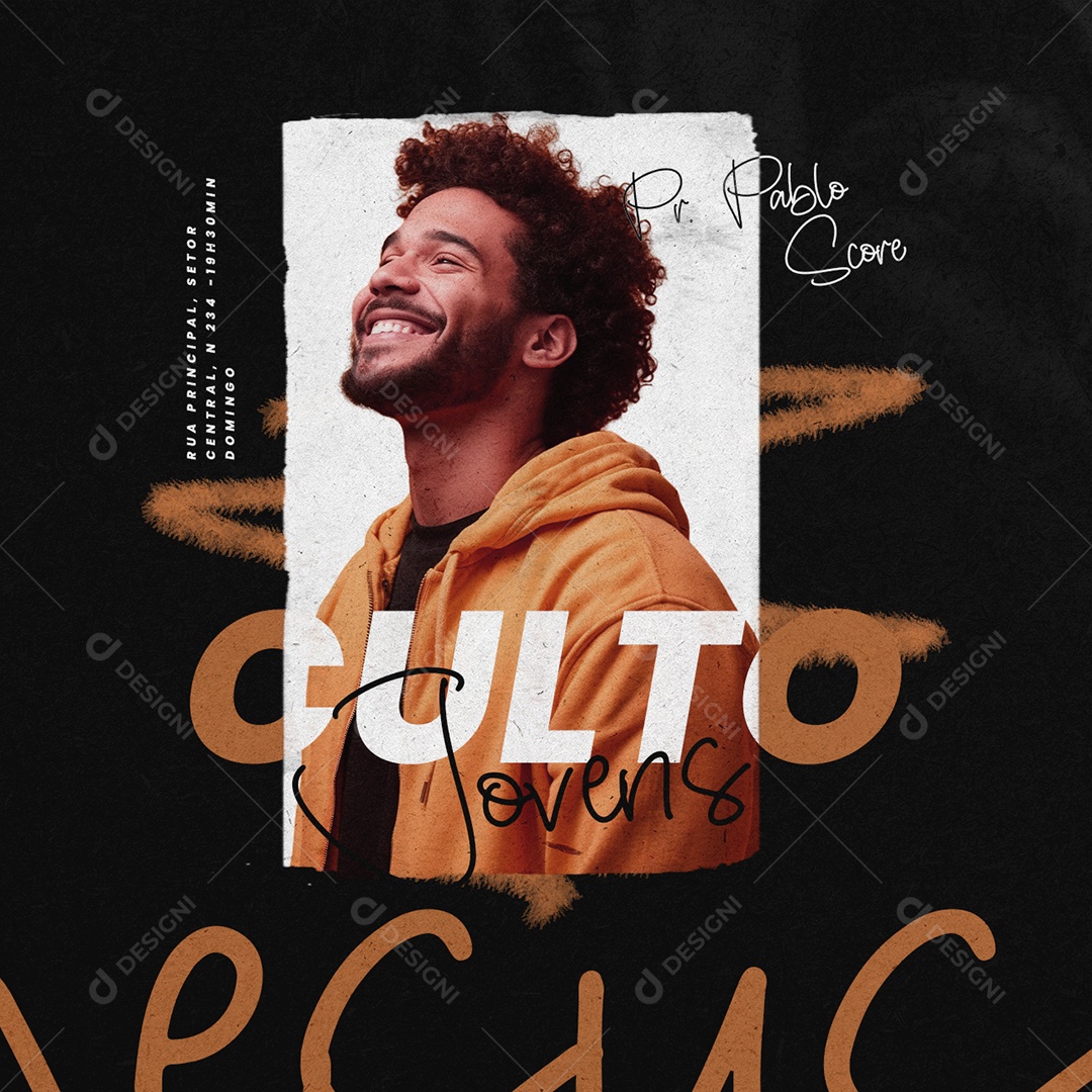 Gospel Culto Jovens Pr Pablo Social Media PSD Editável