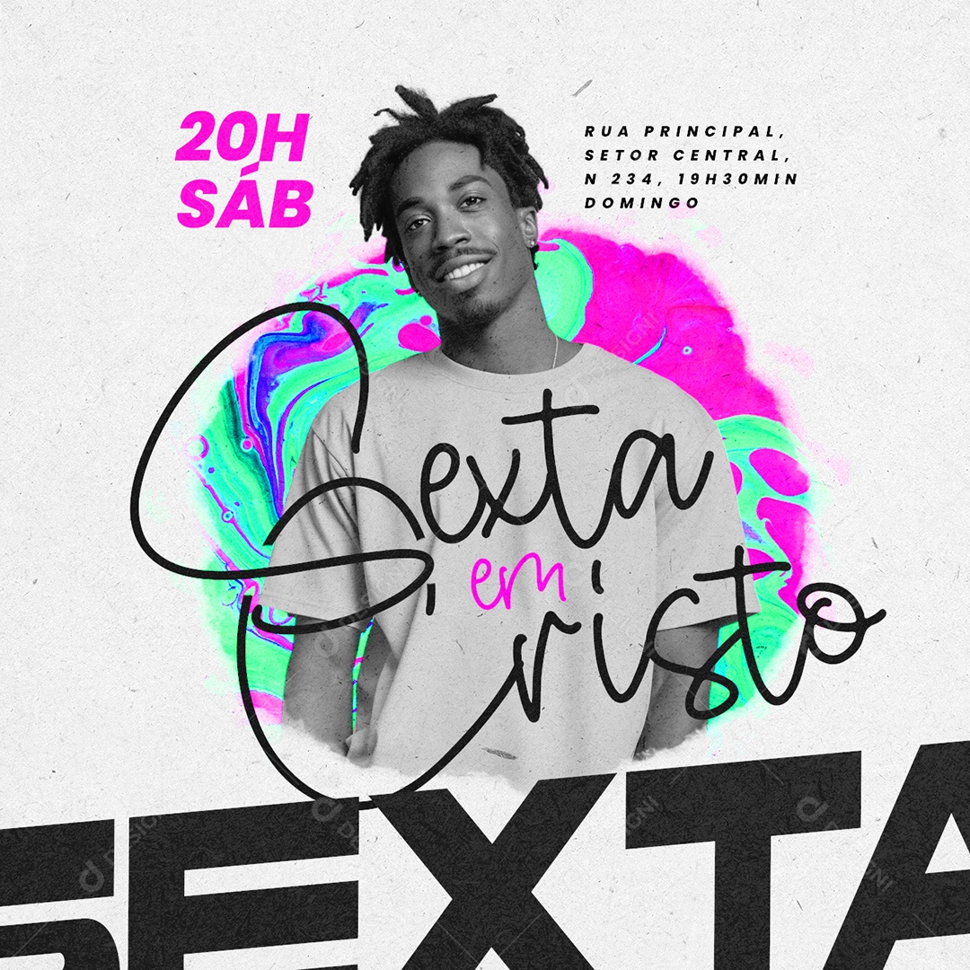 Gospel Sexta em Cristo Social Media PSD Editável