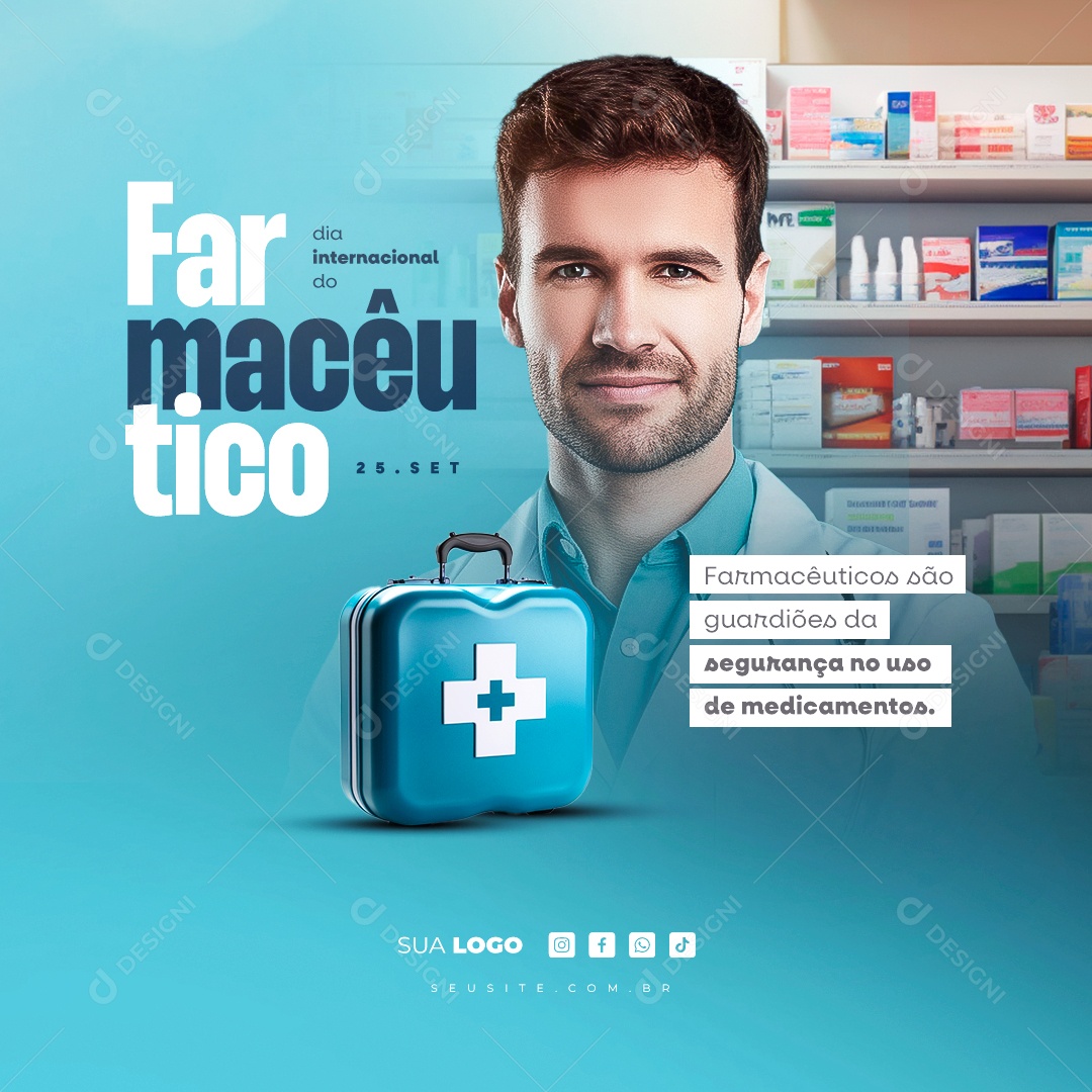Dia Internacional Do Farmacêutico 25 de Setembro Social Media PSD Editável