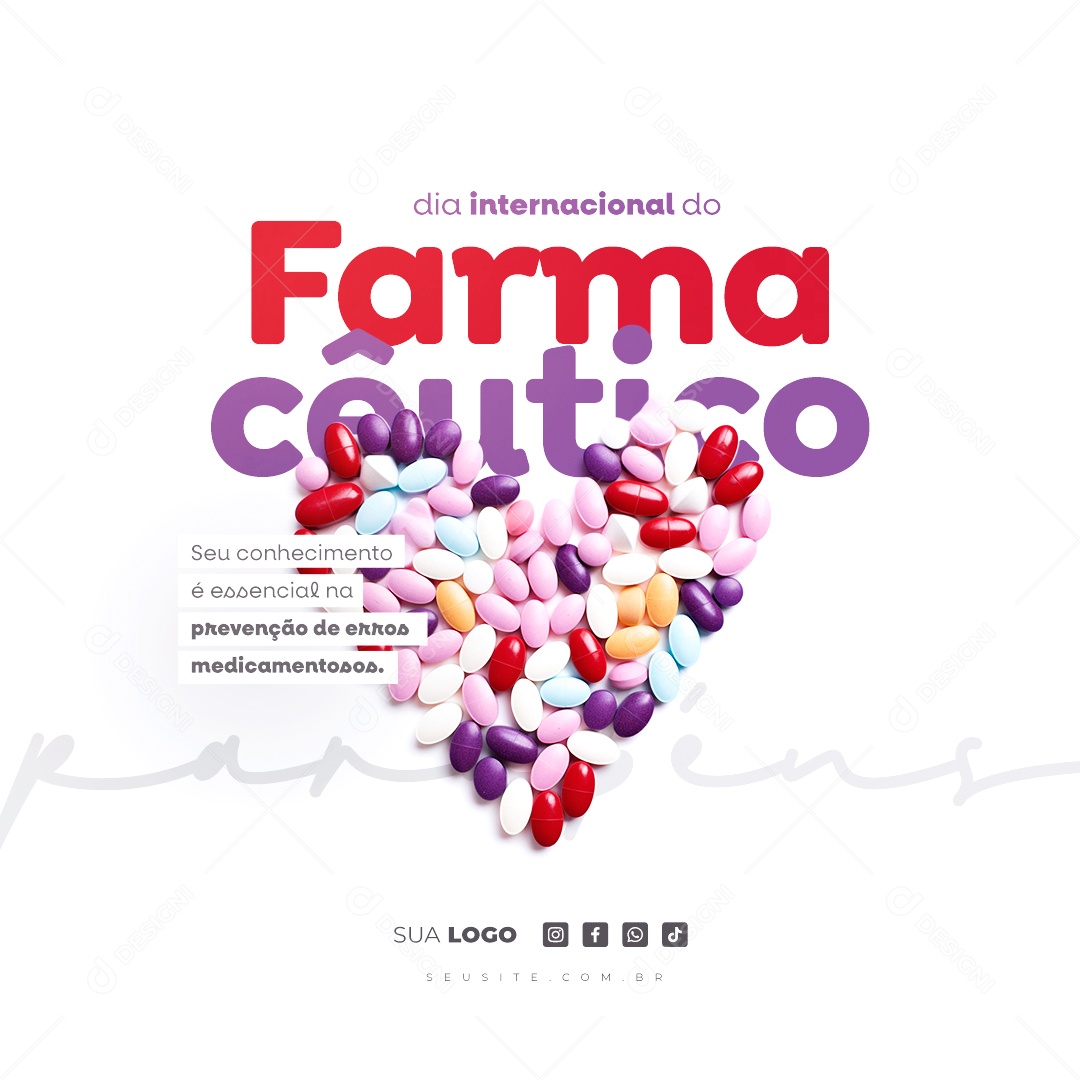 Dia Internacional Do Farmacêutico Seu Conhecimento é Essencial na Prevenção de Erros Social Media PSD Editável