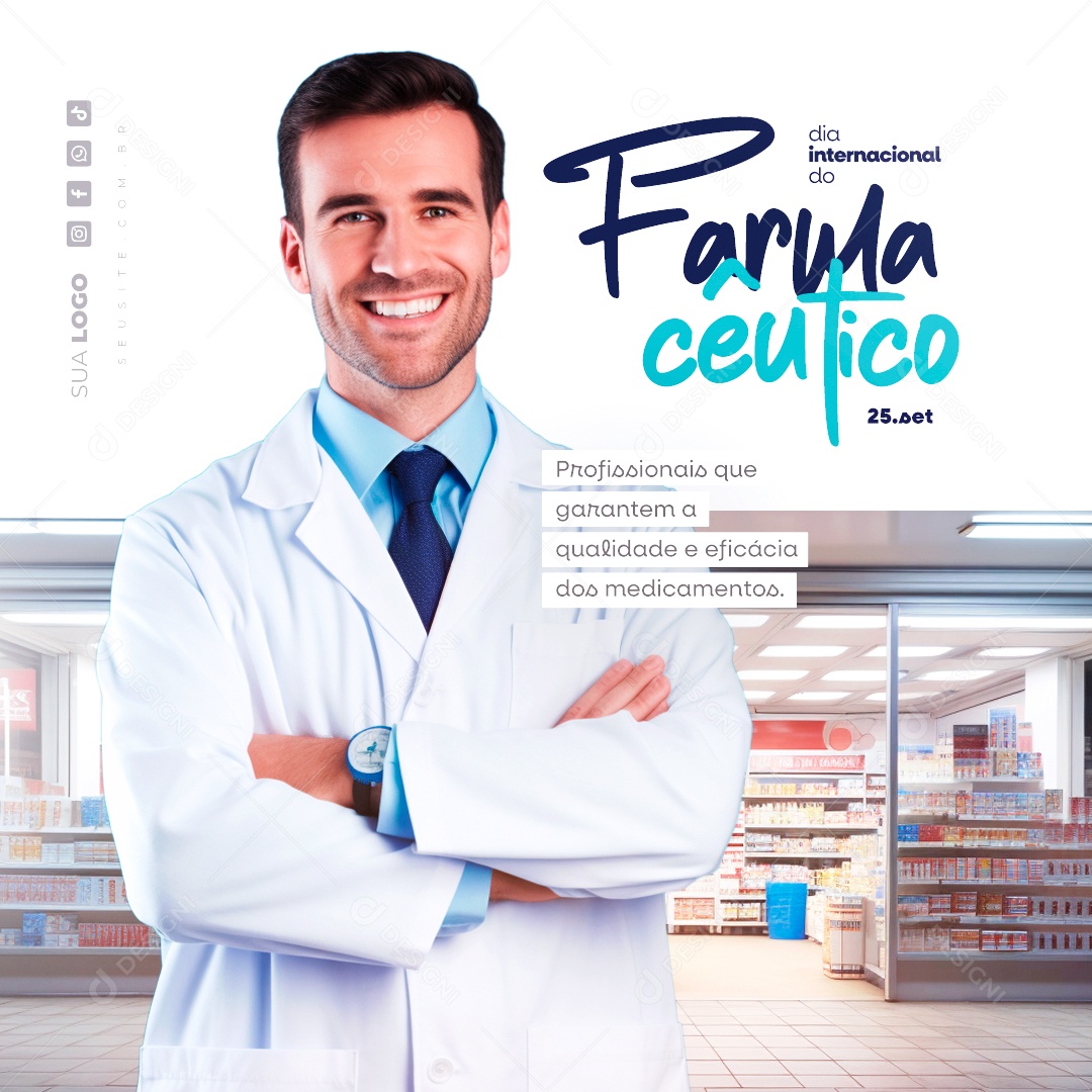 Dia Internacional Do Farmacêutico 25 de Setembro Social Media PSD Editável