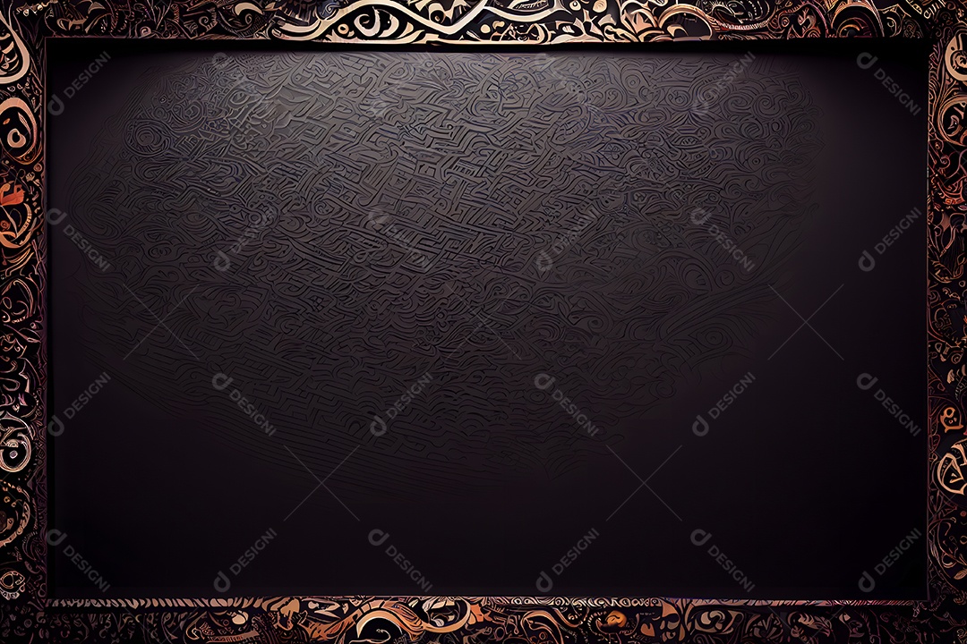 Maquete de moldura preta e dourada ornamentada arte gerada por rede neural