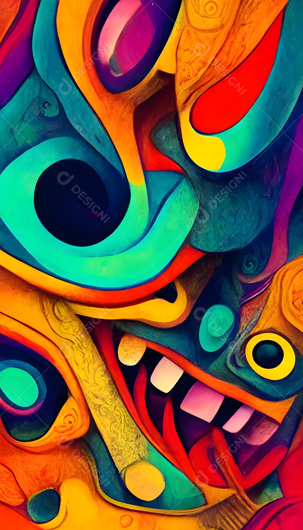 Fundo colorido semelhante a uma pintura abstrata arte gerada por rede neural