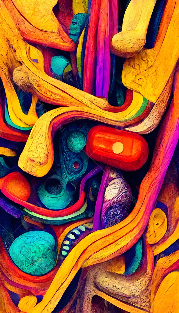 Fundo colorido semelhante a uma pintura abstrata arte gerada por rede neural