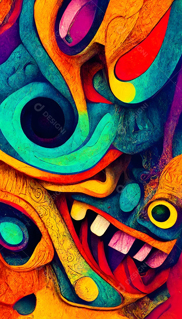 Fundo colorido semelhante a uma pintura abstrata arte gerada por rede neural