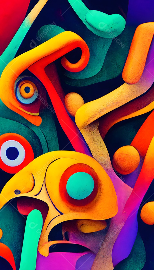 Fundo colorido semelhante a uma pintura abstrata arte gerada por rede neural