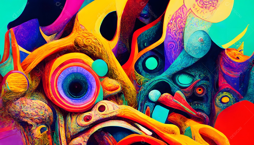 Fundo colorido semelhante a uma pintura abstrata arte gerada por rede neural