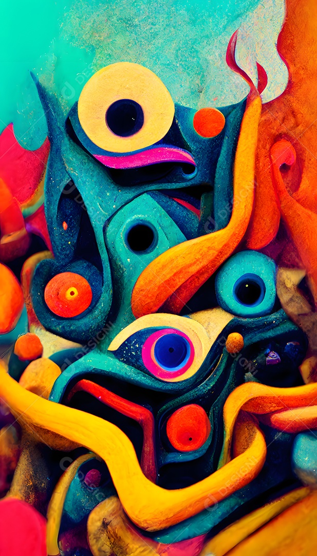 Fundo colorido semelhante a uma pintura abstrata arte gerada por rede neural