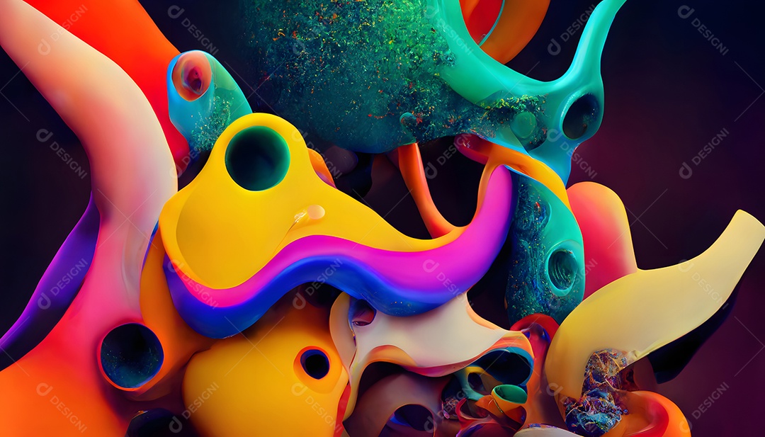 Fundo colorido semelhante a uma pintura abstrata arte gerada por rede neural