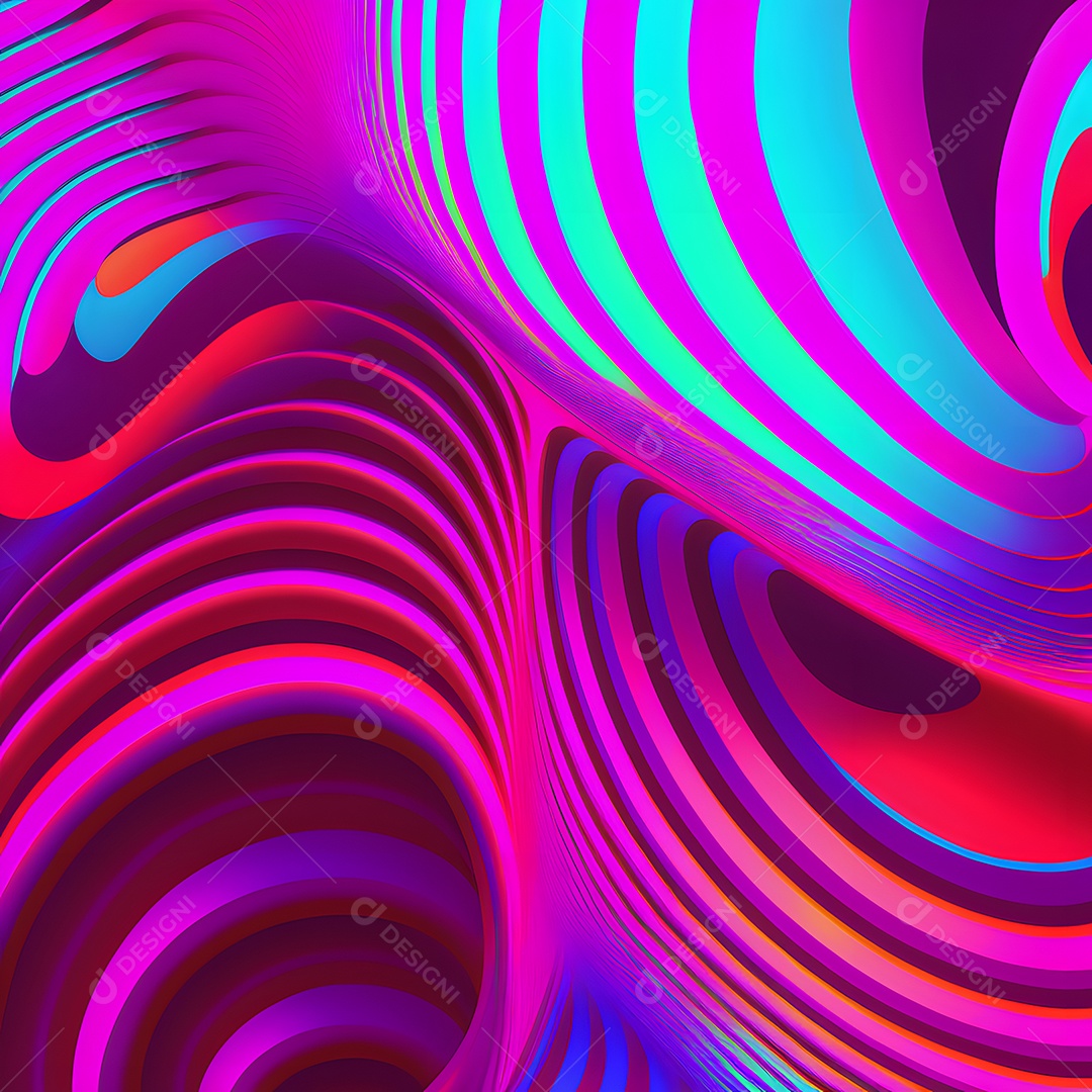 Fundo abstrato de linhas coloridas de neon arte gerada por rede neural