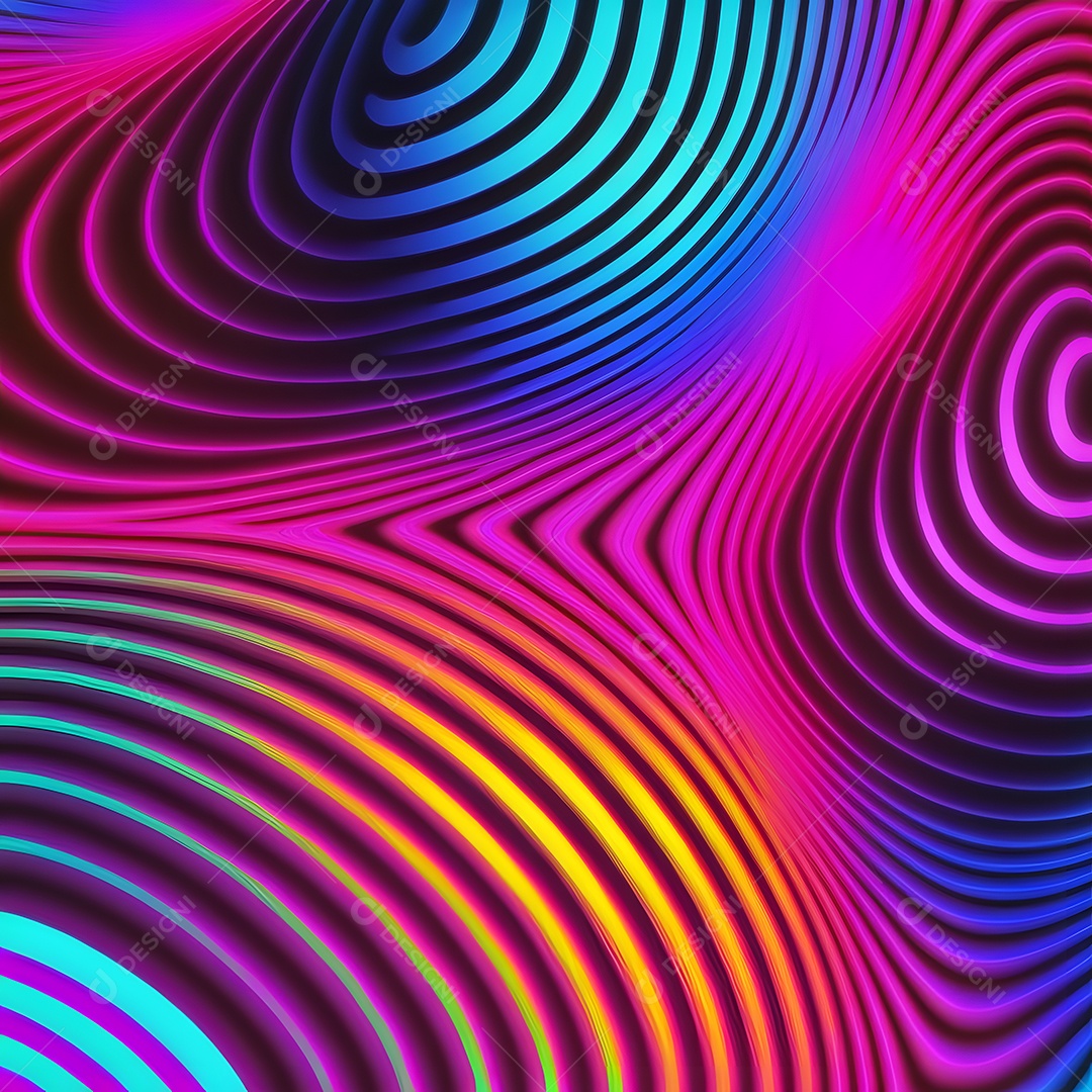 Fundo abstrato de linhas coloridas de neon arte gerada por rede neural