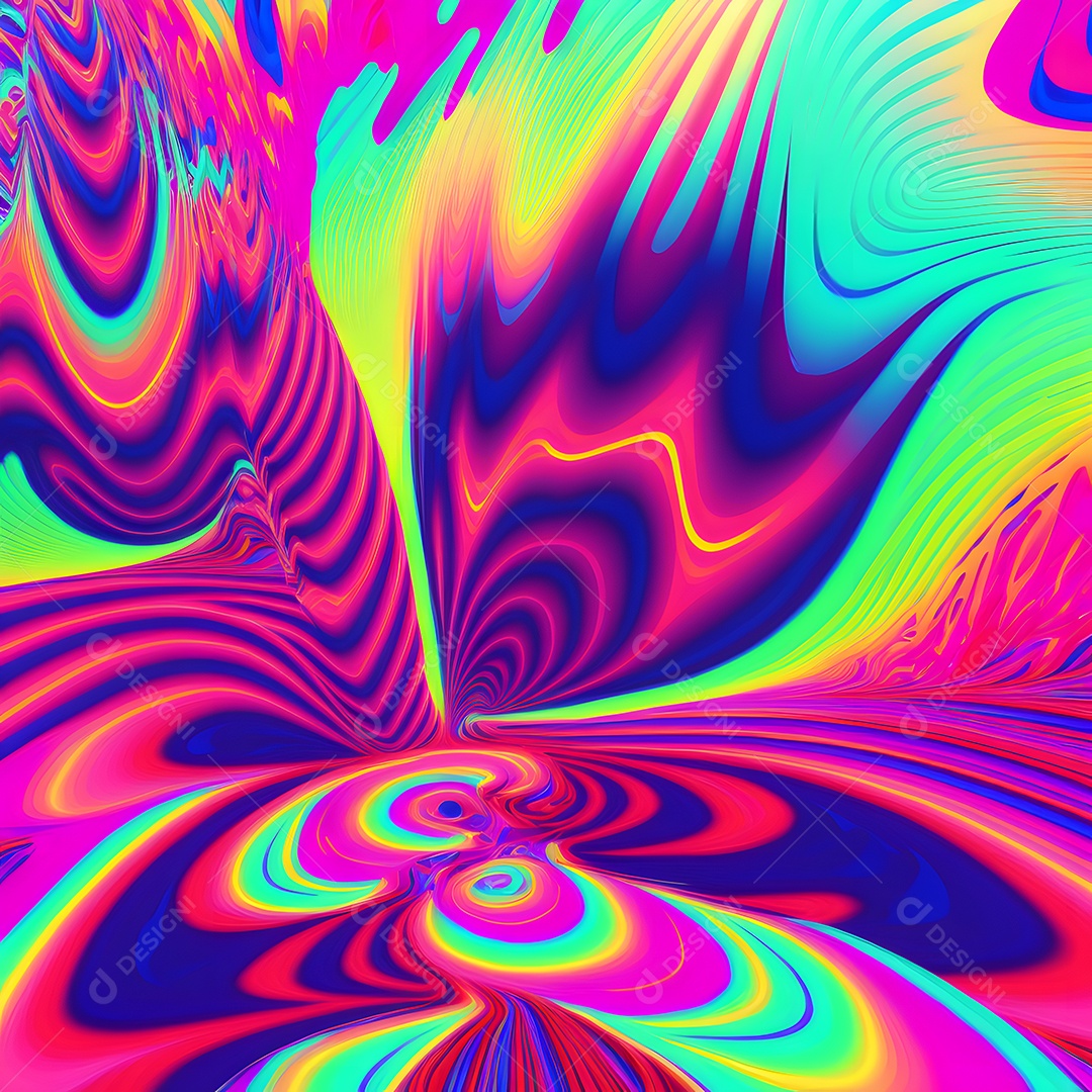 Fundo abstrato de linhas coloridas de neon arte gerada por rede neural