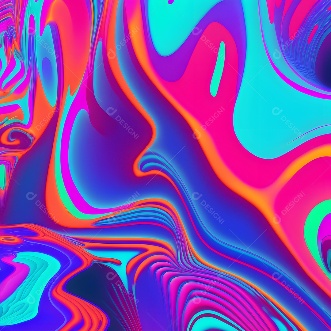 Fundo abstrato de linhas coloridas de neon arte gerada por rede neural