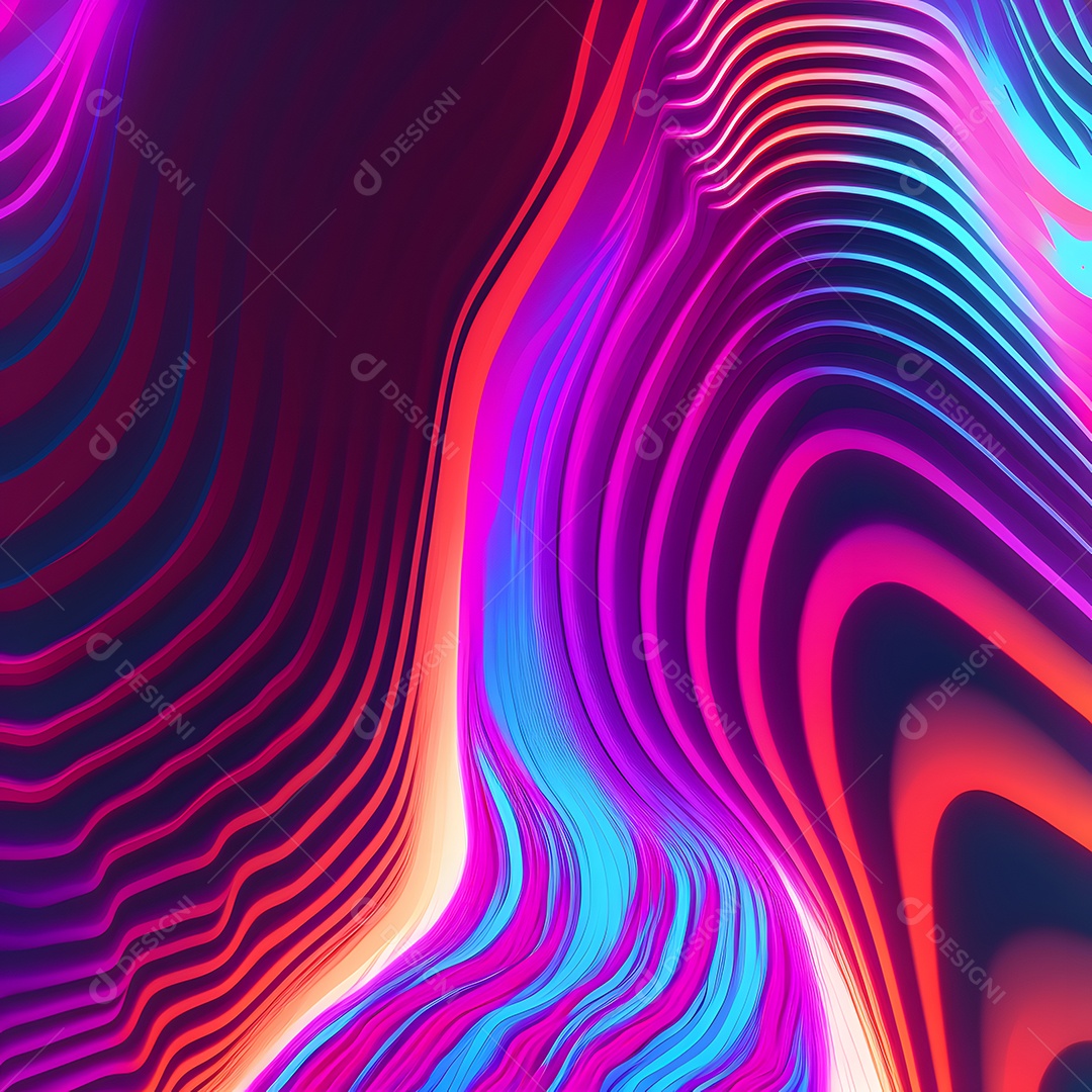 Fundo abstrato de linhas coloridas de neon arte gerada por rede neural