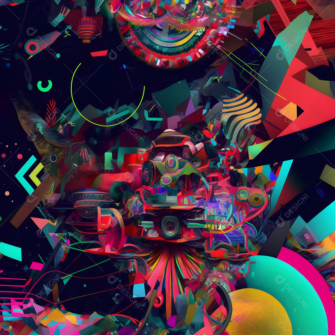 Fundo abstrato de linhas coloridas de neon arte gerada por rede neural