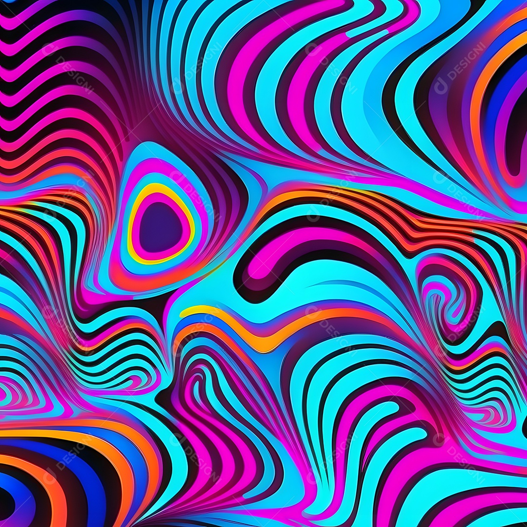 Fundo abstrato de linhas coloridas de neon arte gerada por rede neural