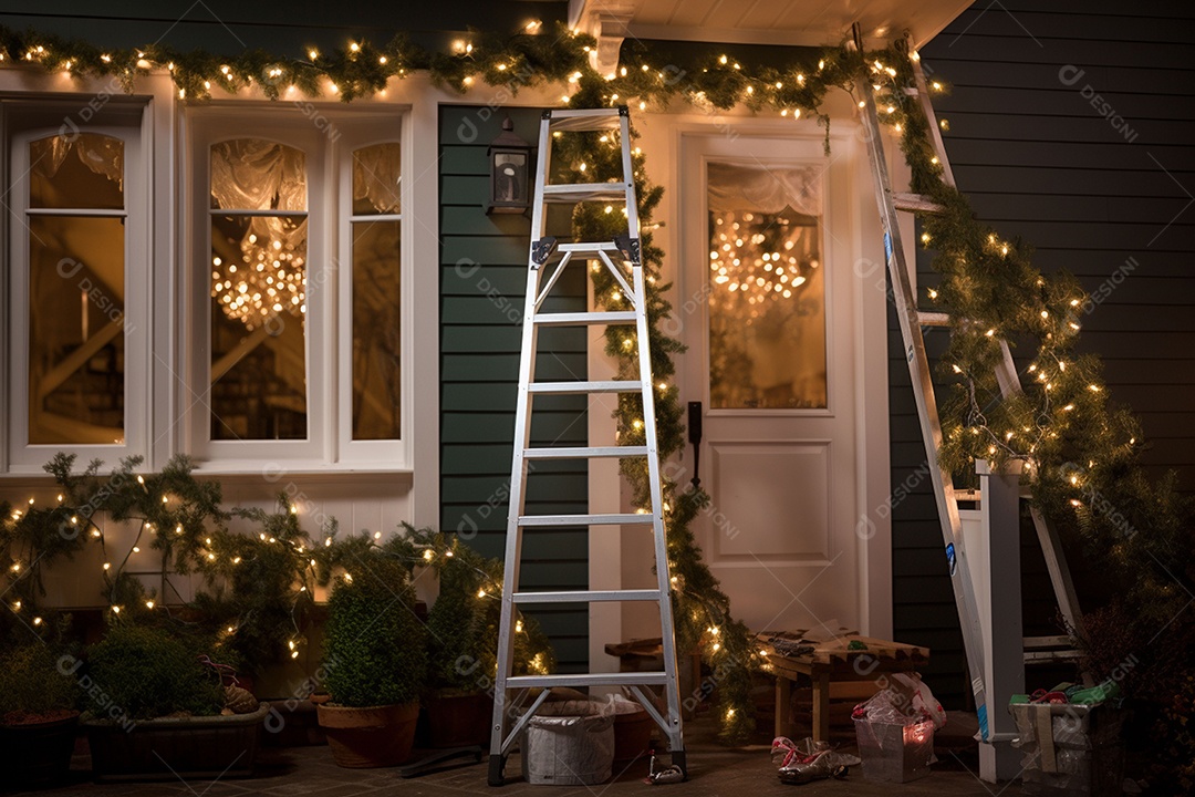 Pessoa decorando a casa para o natal