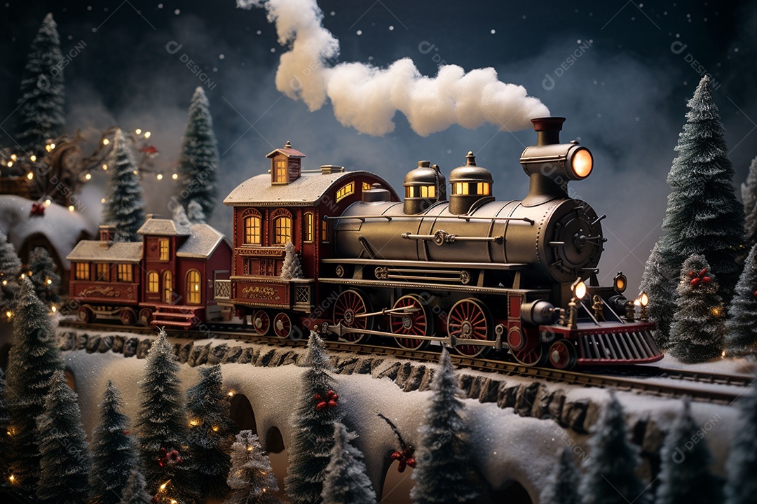 Fada trem de natal entrou em tom com terra