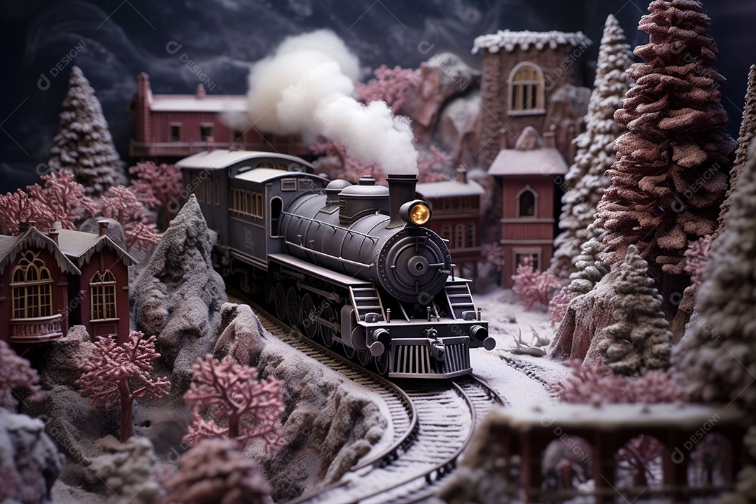 Fada trem de natal entrou em tom com terra