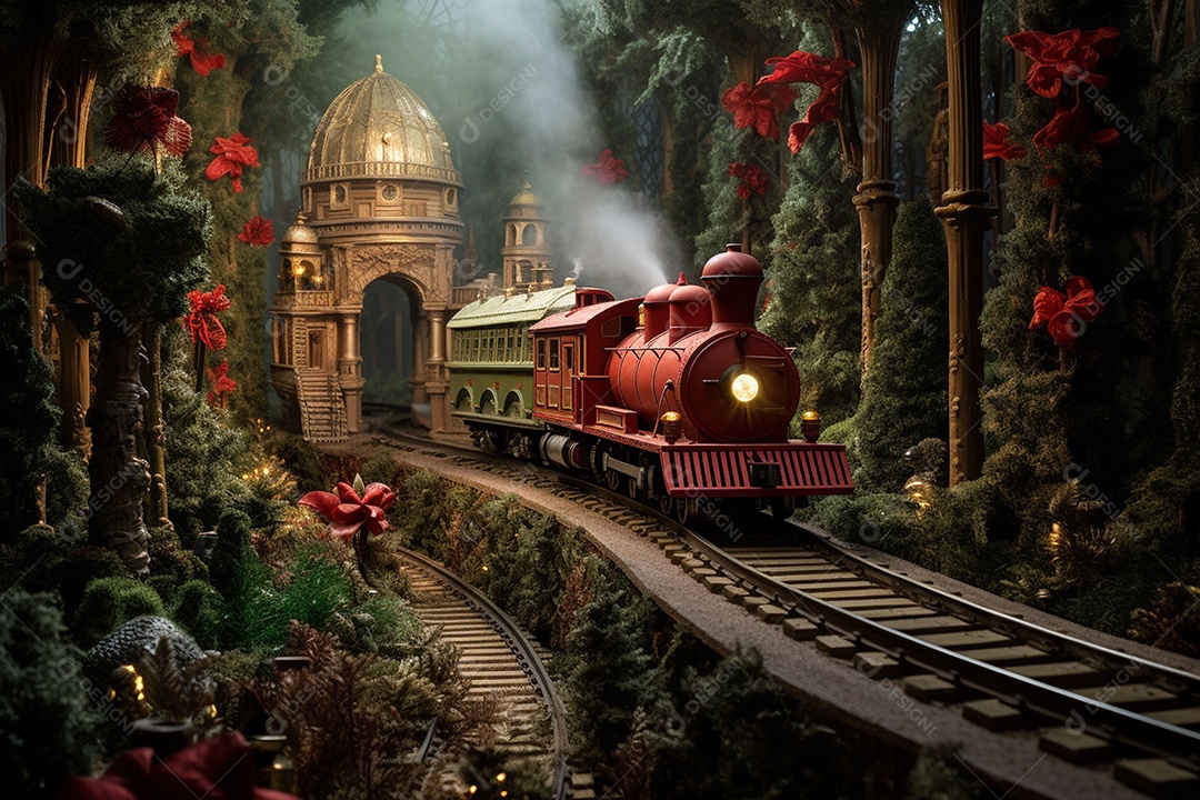 Fada trem de natal entrou em tom com terra