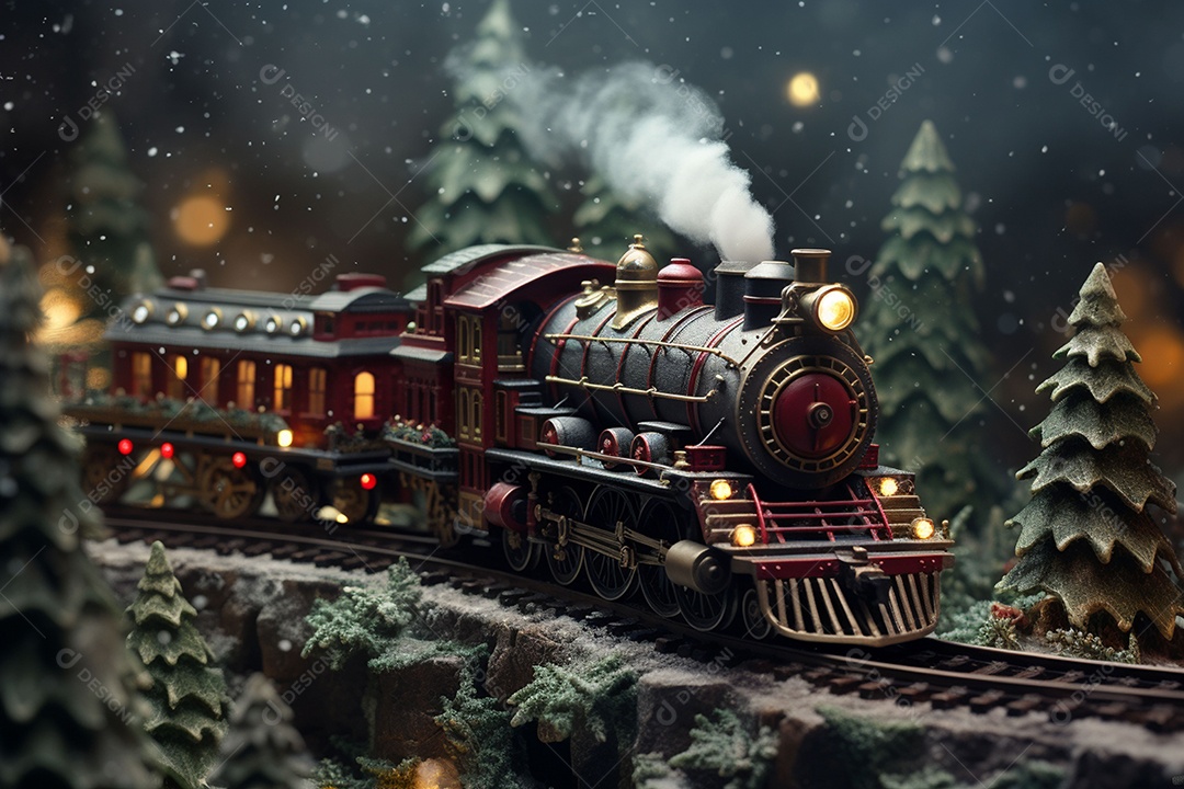 Fada trem de natal entrou em tom com terra