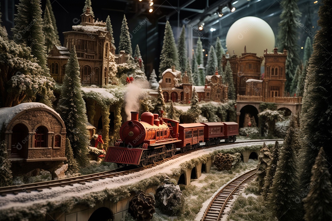 Fada trem de natal entrou em tom com terra