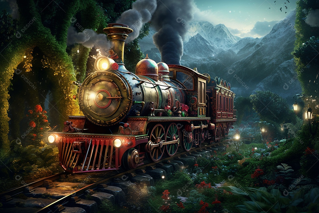 Fada trem de natal entrou em tom com terra