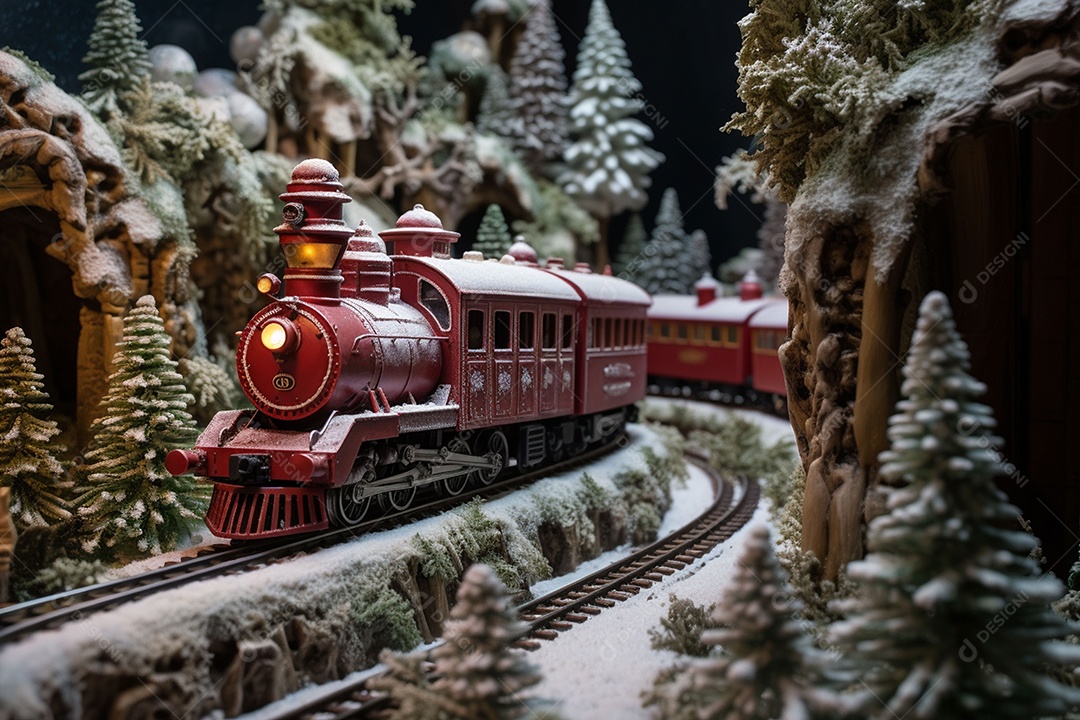 Fada trem de natal entrou em tom com terra