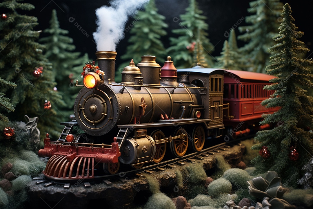 Fada trem de natal entrou em tom com terra