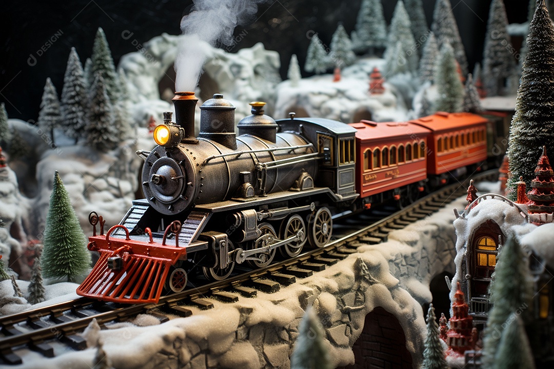 Fada trem de natal entrou em tom com terra