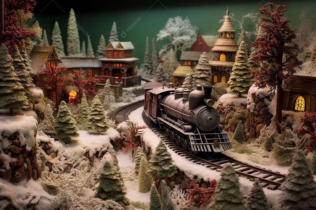 Fada trem de natal entrou em tom com terra