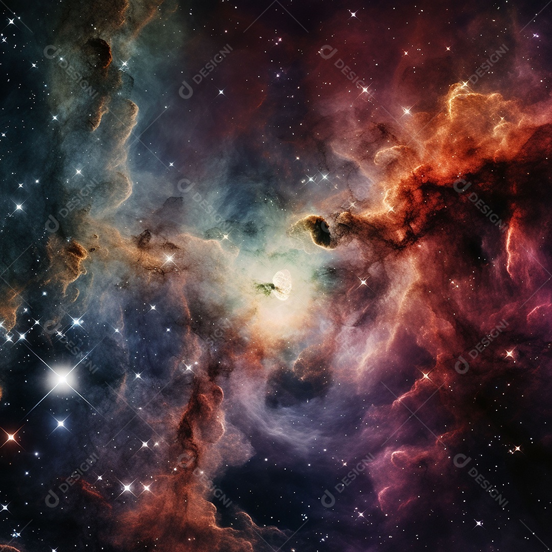 Nebulosa e galáxias no espaço ar