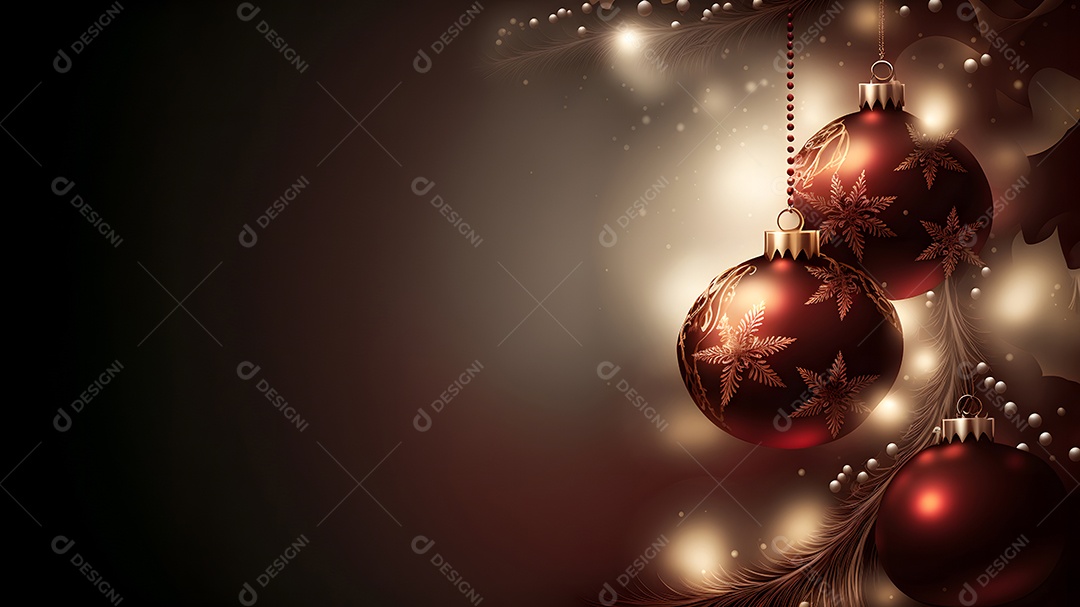 Bolas de brinquedo de Natal vermelhas ornamentadas