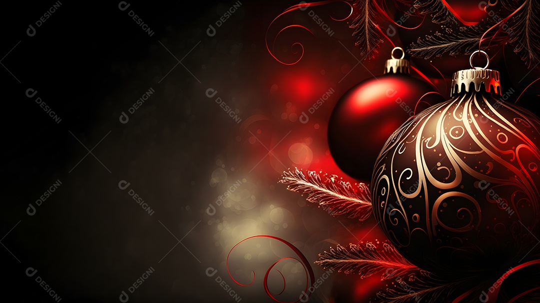 Bolas de brinquedo de Natal vermelhas ornamentadas