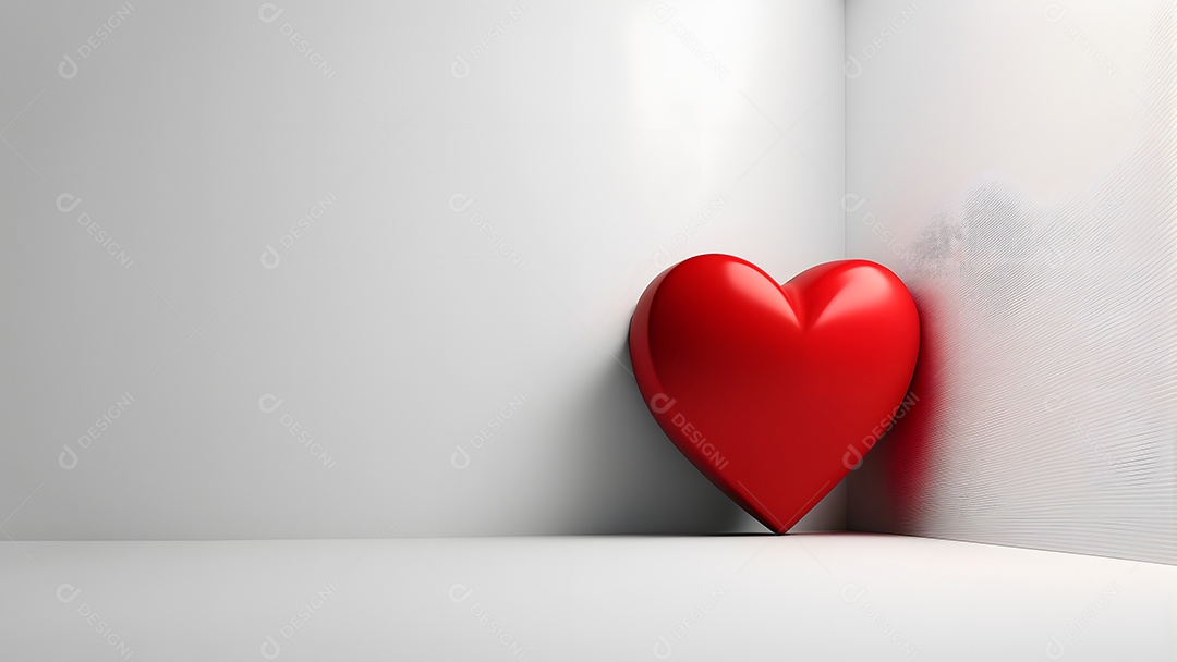 Símbolo de coração de fantasia ornamentado e branco para o Dia dos Namorados