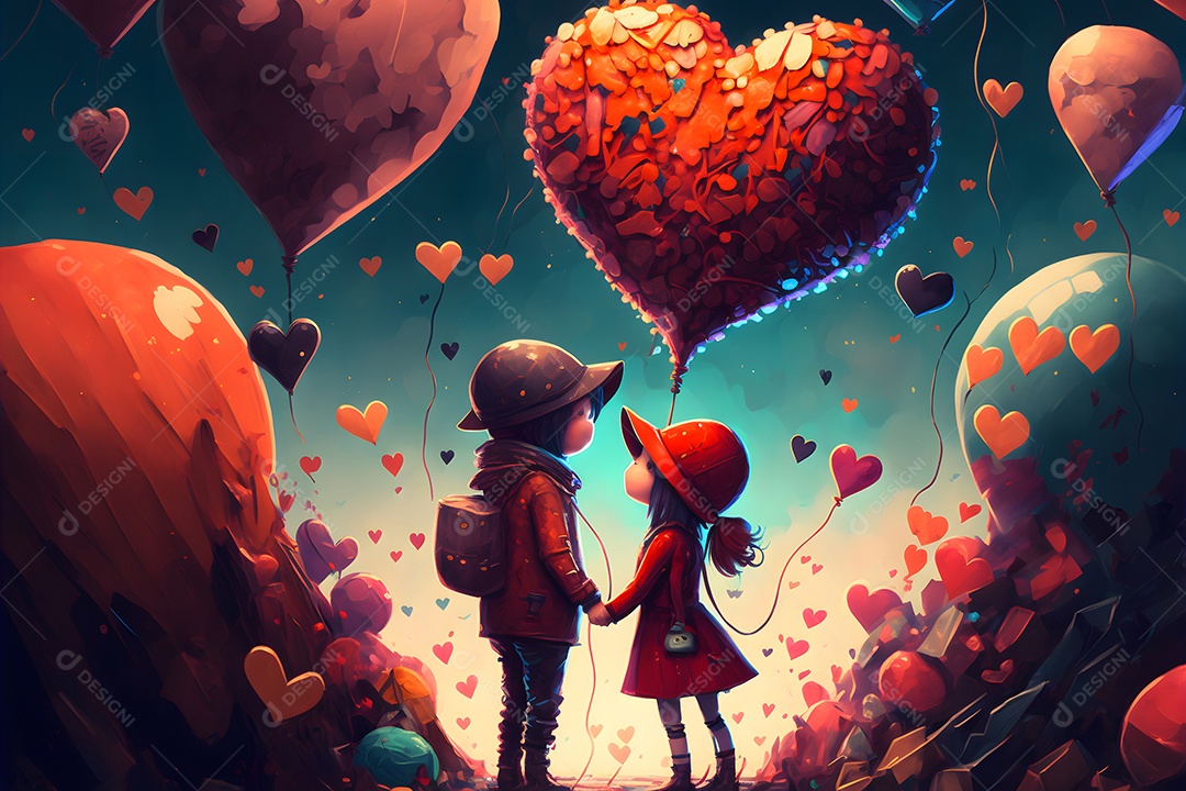 Símbolo de coração de fantasia ornamentado e escuro para o Dia dos Namorados