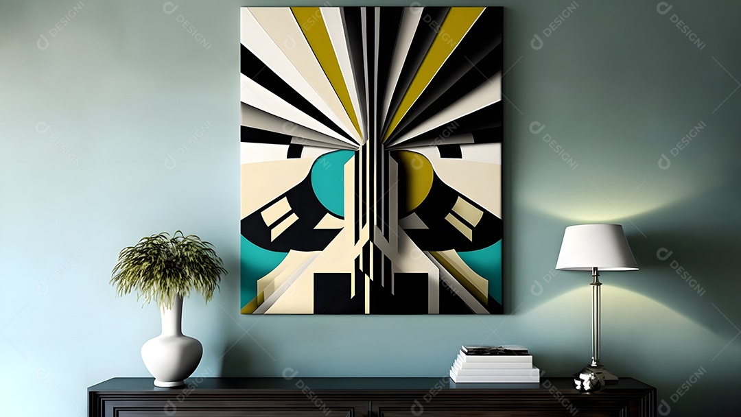 Retrato realista de cômodo de uma casa maquete genérica de interior