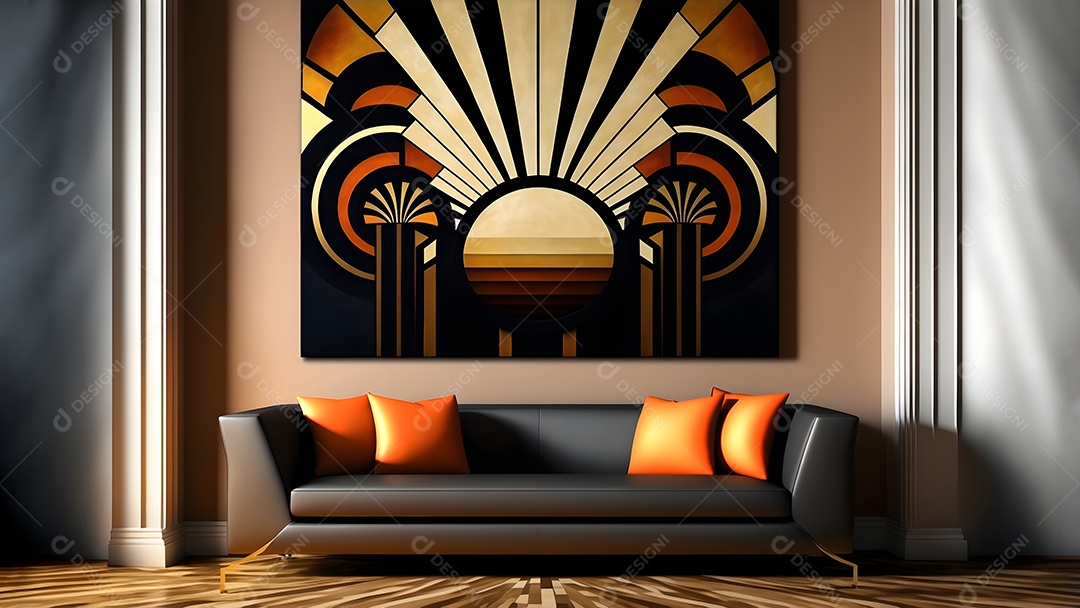 Retrato realista de cômodo de uma casa maquete genérica de interior