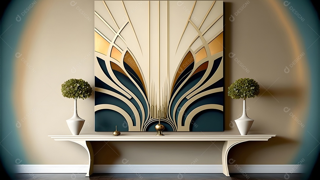 Retrato realista de cômodo de uma casa maquete genérica de interior