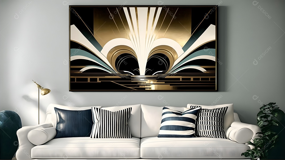 Retrato realista de cômodo de uma casa maquete genérica de interior