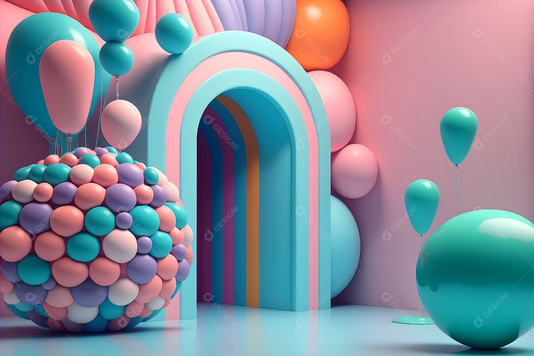 Fundo de balão de chiclete, gradientes de cores de látex, abstrato