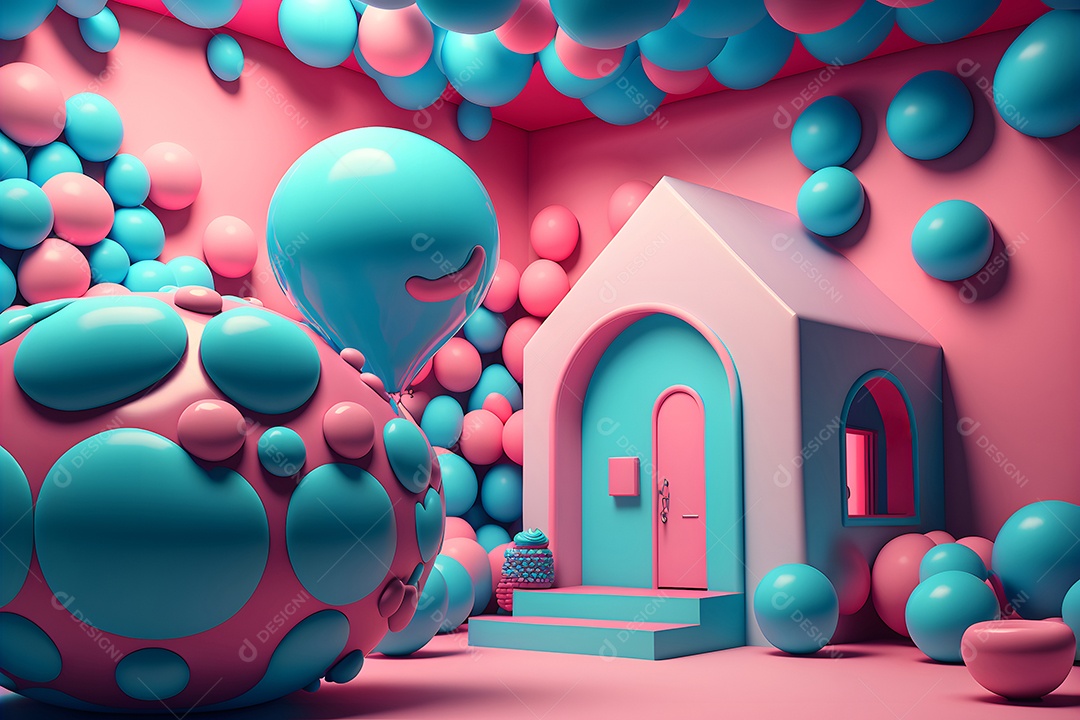 Fundo de balão de chiclete, gradientes de cores de látex, abstrato