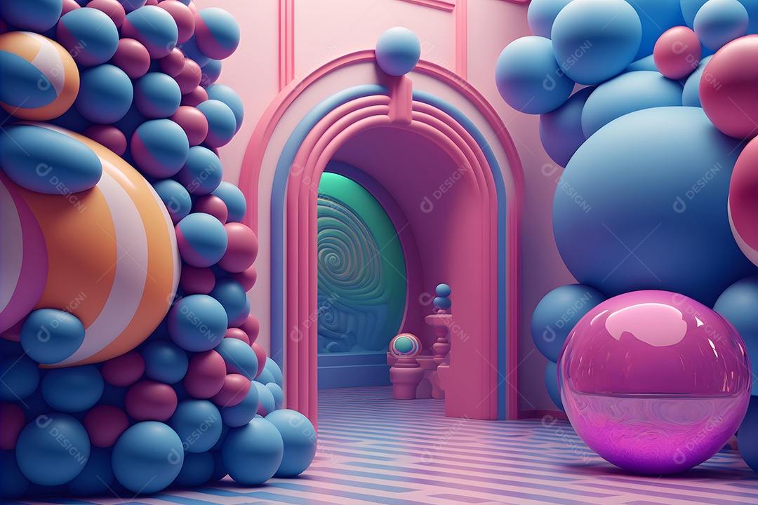 Fundo de balão de chiclete, gradientes de cores de látex, abstrato