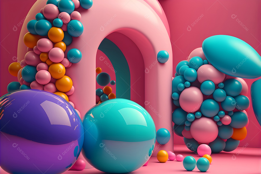 Fundo de balão de chiclete, gradientes de cores de látex, abstrato