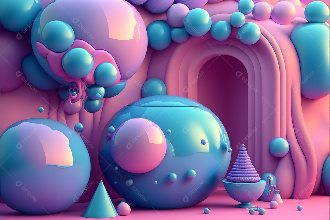 Fundo de balão de chiclete, gradientes de cores de látex, abstrato