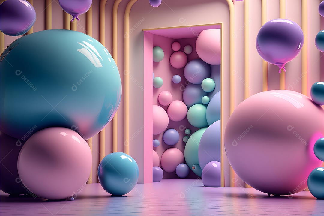 Fundo de balão de chiclete, gradientes de cores de látex, abstrato