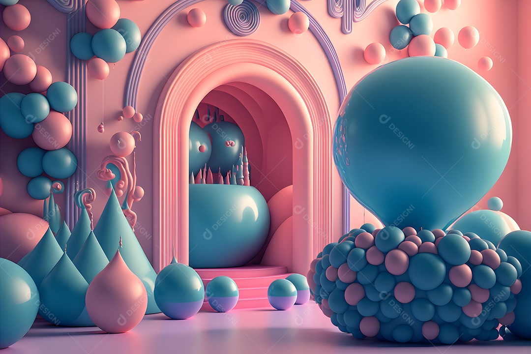 Fundo de balão de chiclete, gradientes de cores de látex, abstrato