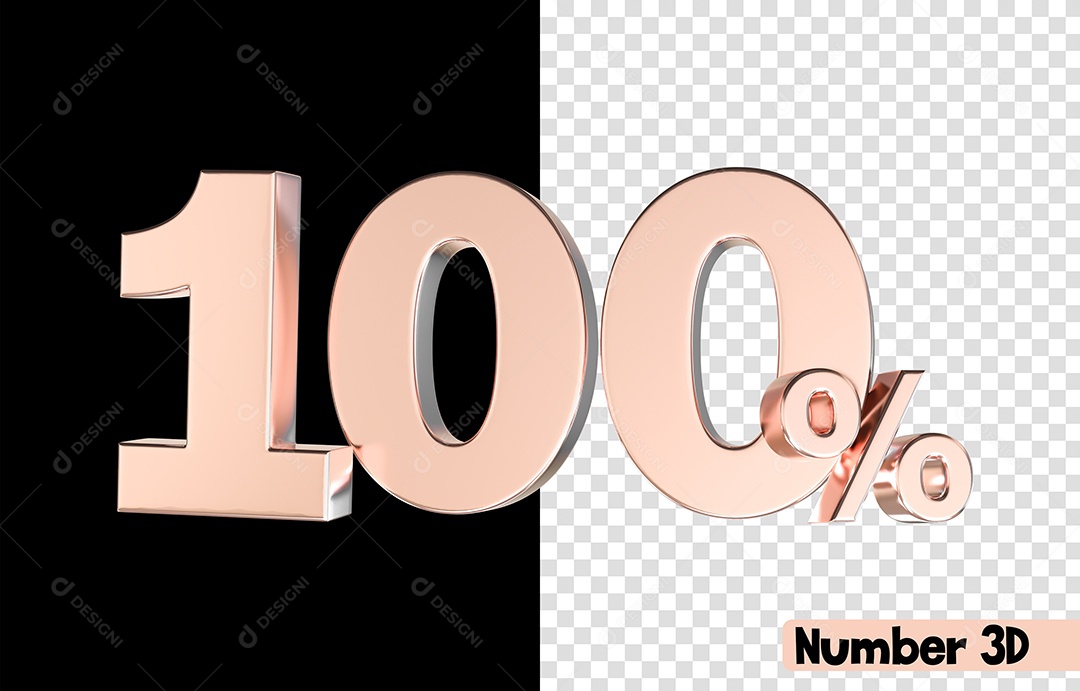 100% De Desconto Rosa Número 3D Para Composição PSD
