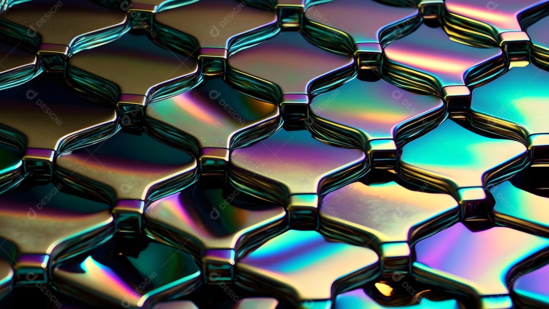 Textura e fundo abstrato de quadro inteiro de metal iridescente,